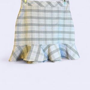 Plaid Ruffle Hem Skirt